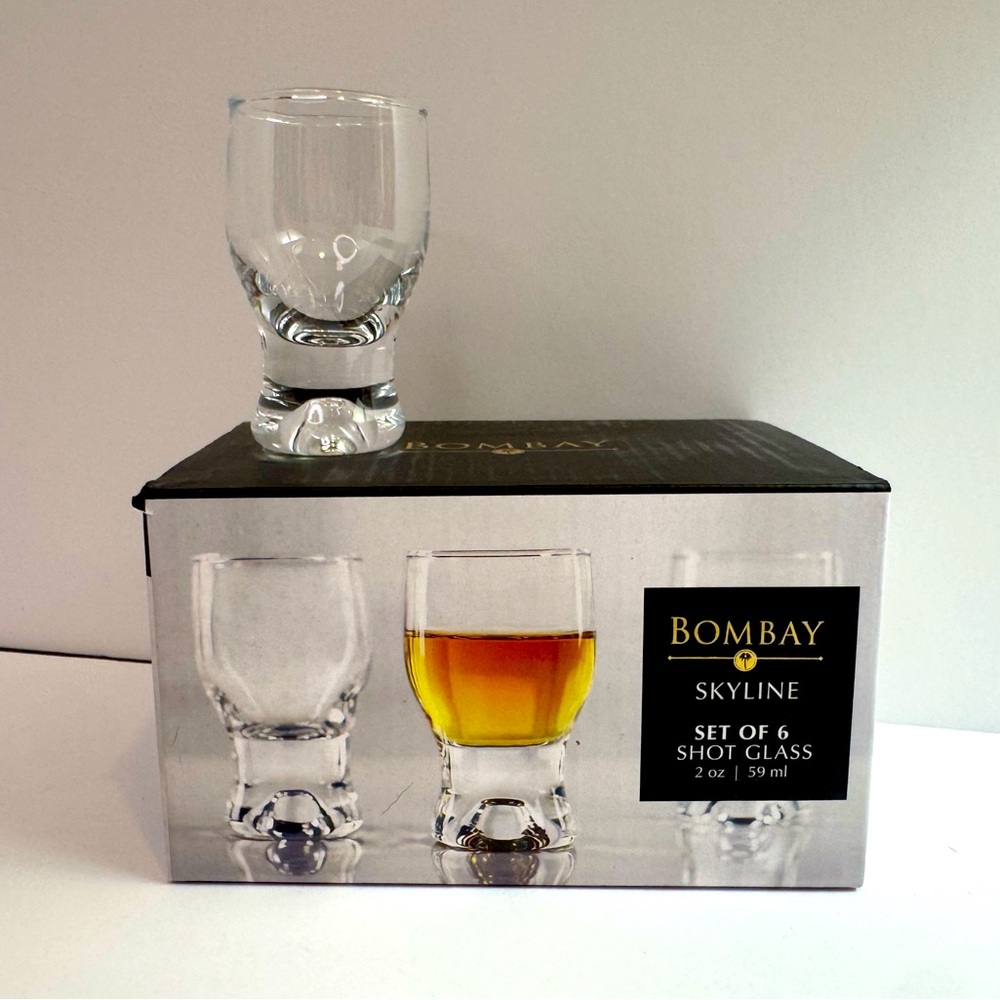 Bombay Skyline Shot Glass Set of 6. 2oz
